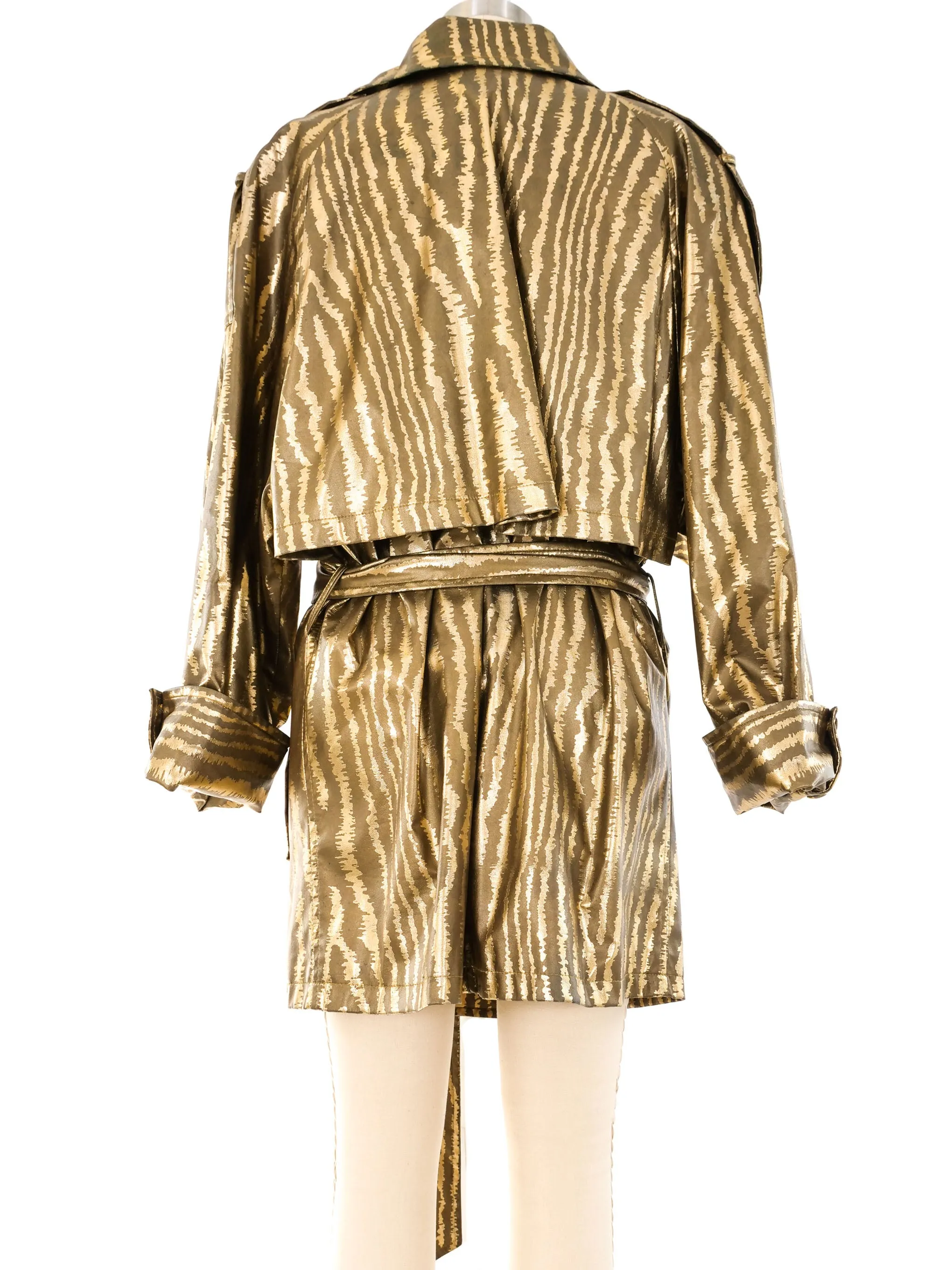1980's Striped Gold Trench Coat