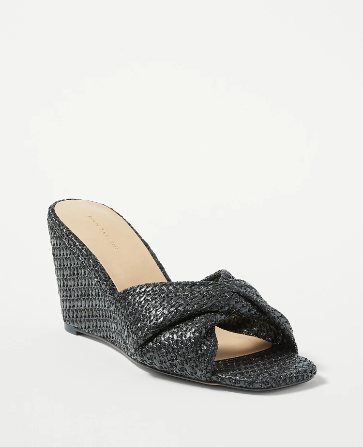 Ann Taylor Knotted Wedge Sandals Women's
