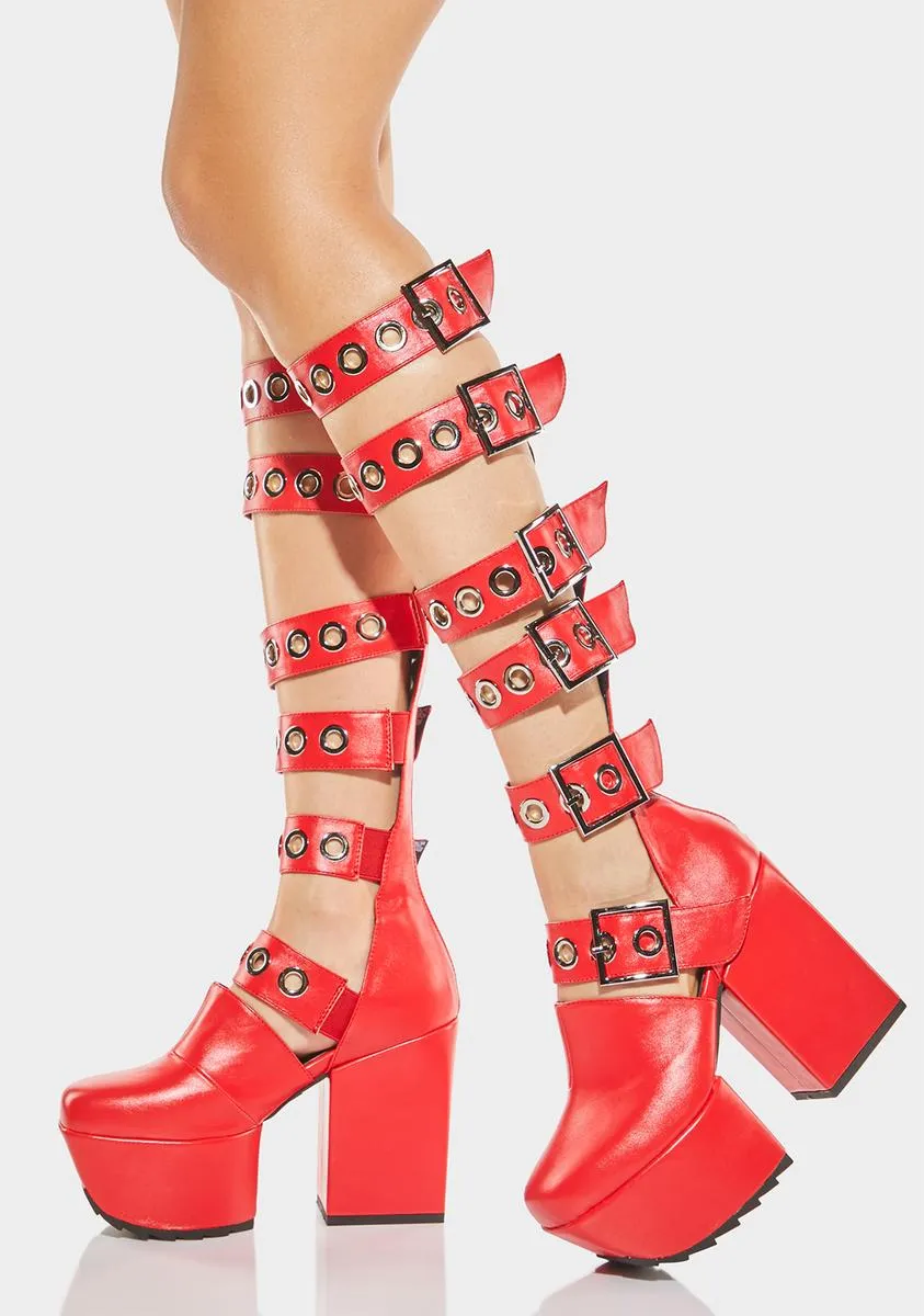 Barbarian Platform Knee-High Boots-