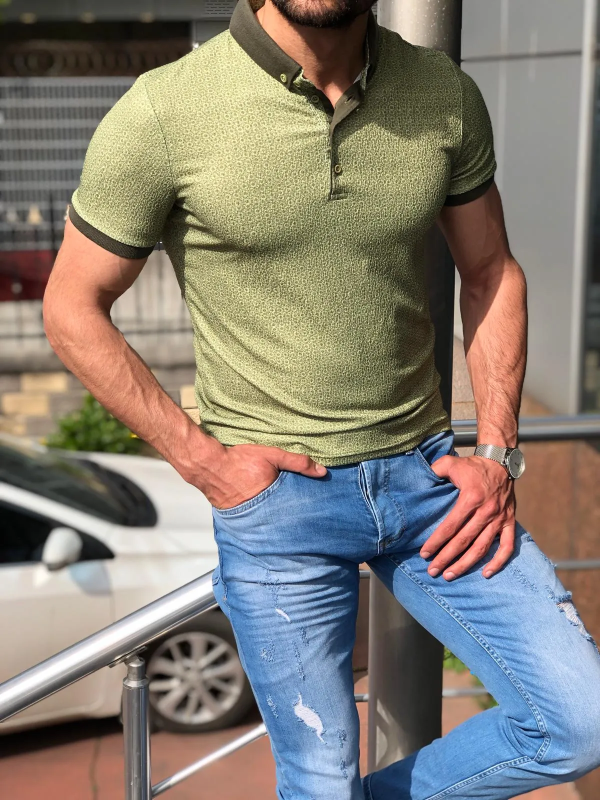 Barcos Slim-Fit Collar T-shirt (2 Colors)