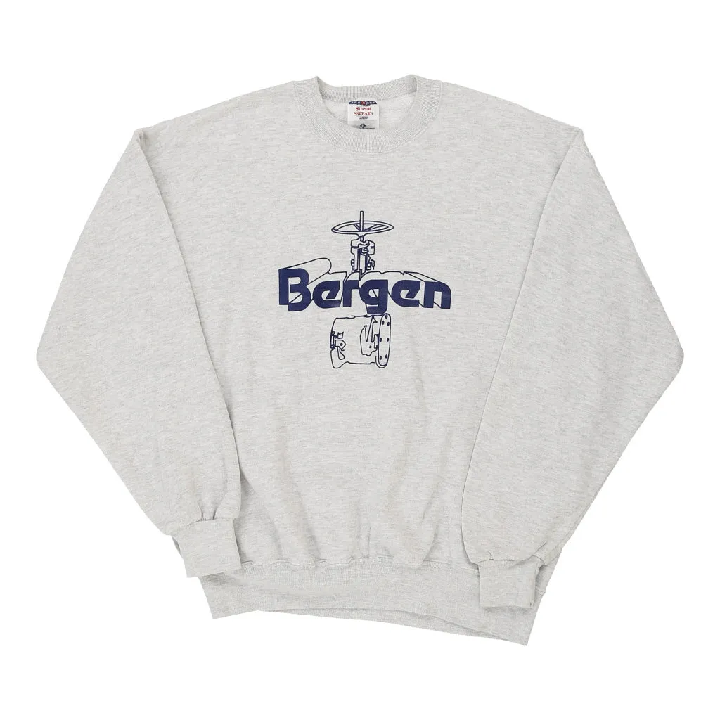 Bergen Jerzees Sweatshirt - XL Grey Cotton Blend