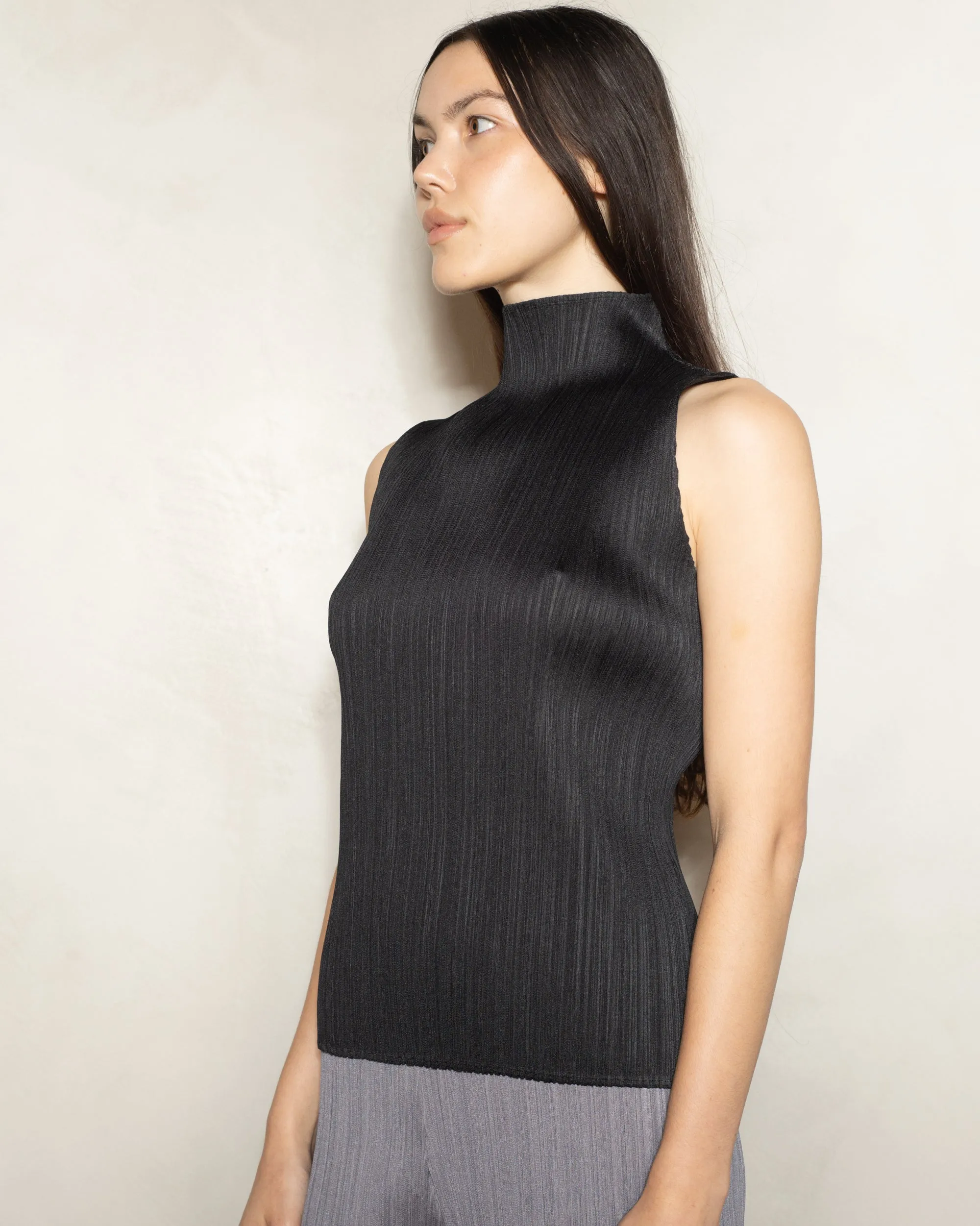 Black Signature High Neck Top