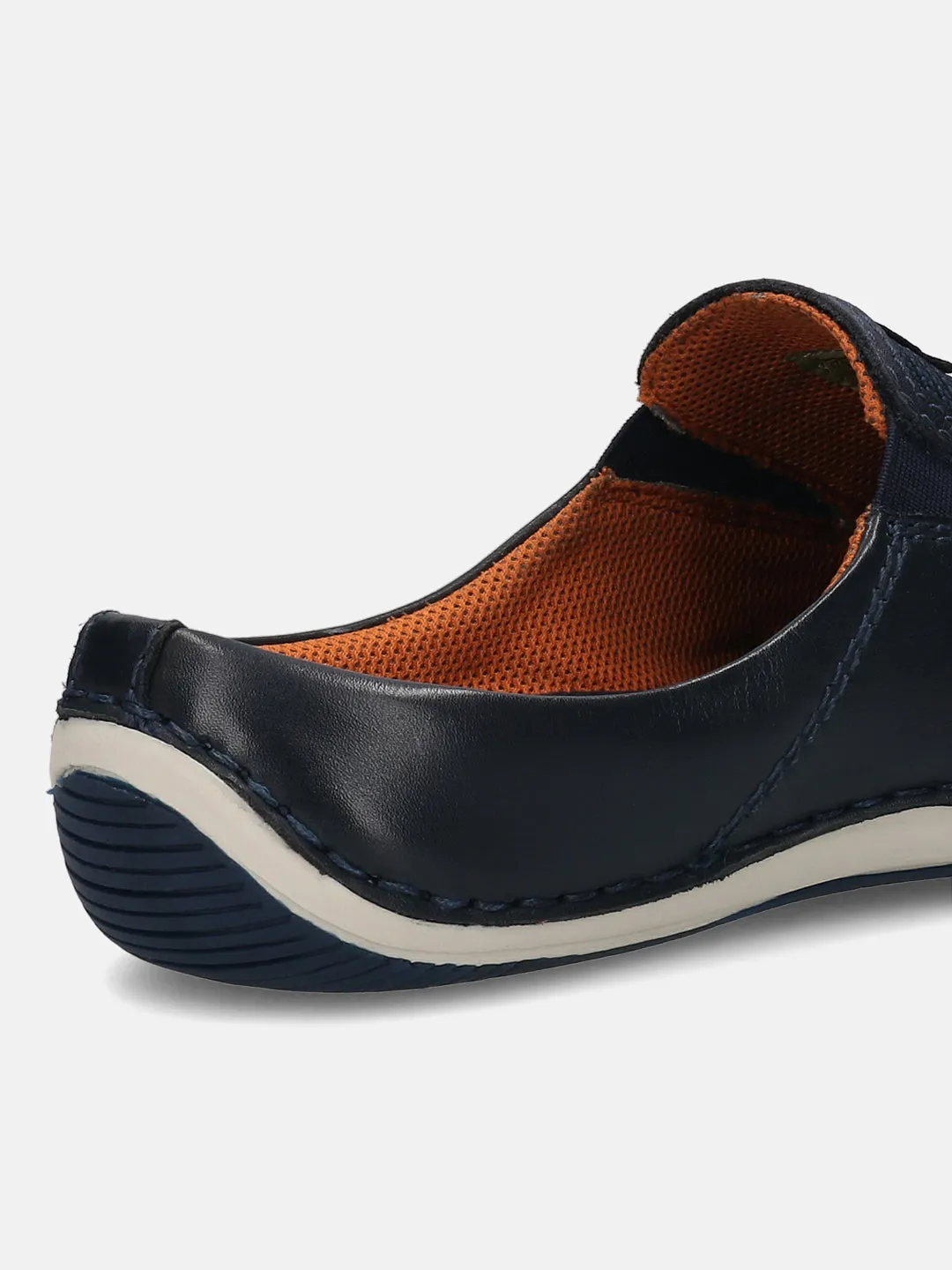 bugatti Dark Blue Premium Leather  Slip On