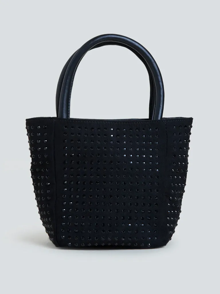Buy LOV Black Embellished Handbag from Westside