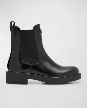 Chocolate Calfskin Chelsea Ankle Boots