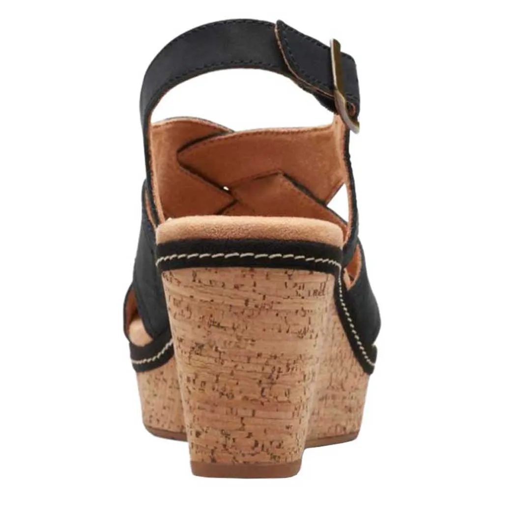 Clarks Elleri Rae Wedge Black (Women's)