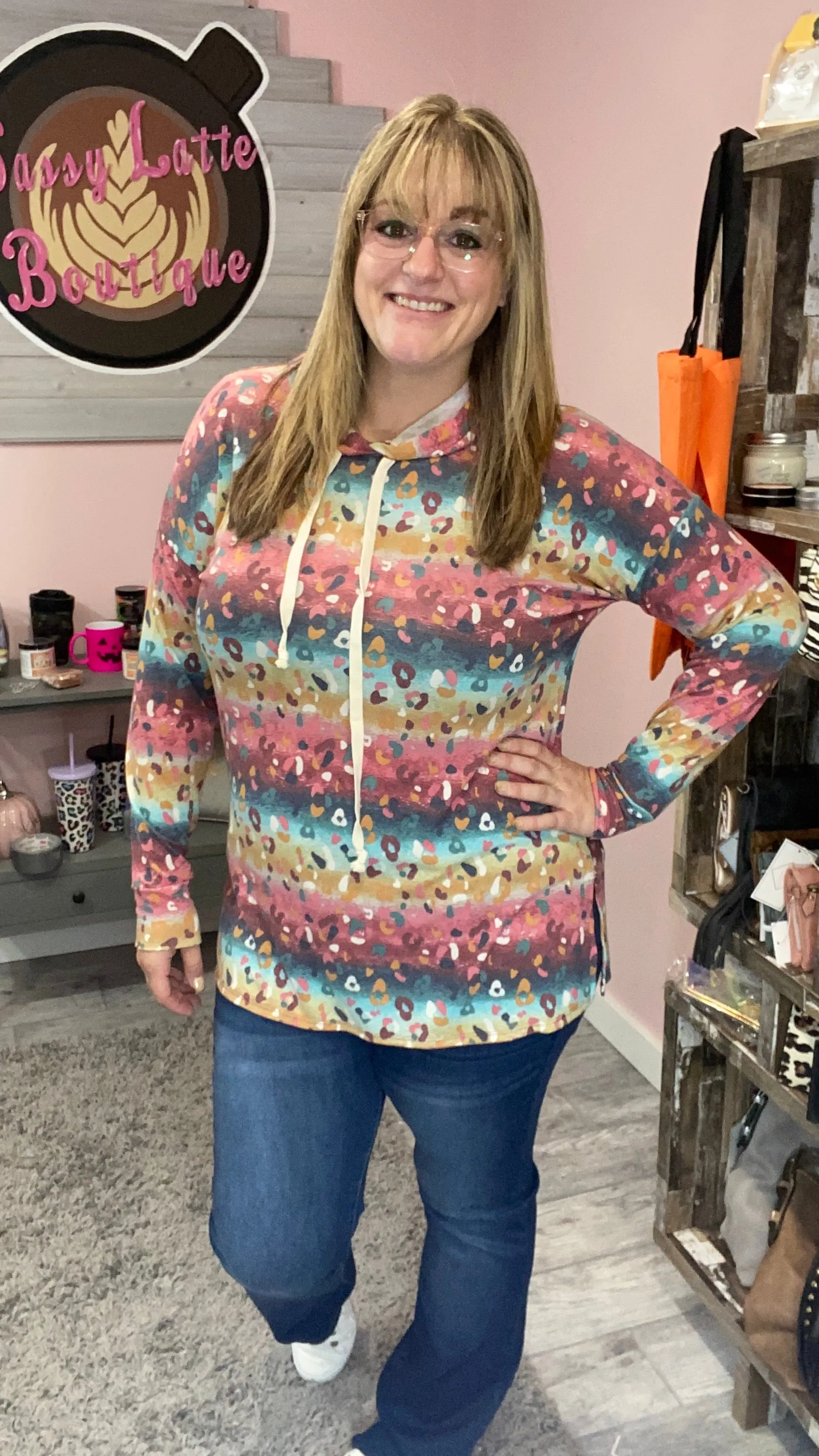 Colorful Animal Print T-Shirt Hoodie
