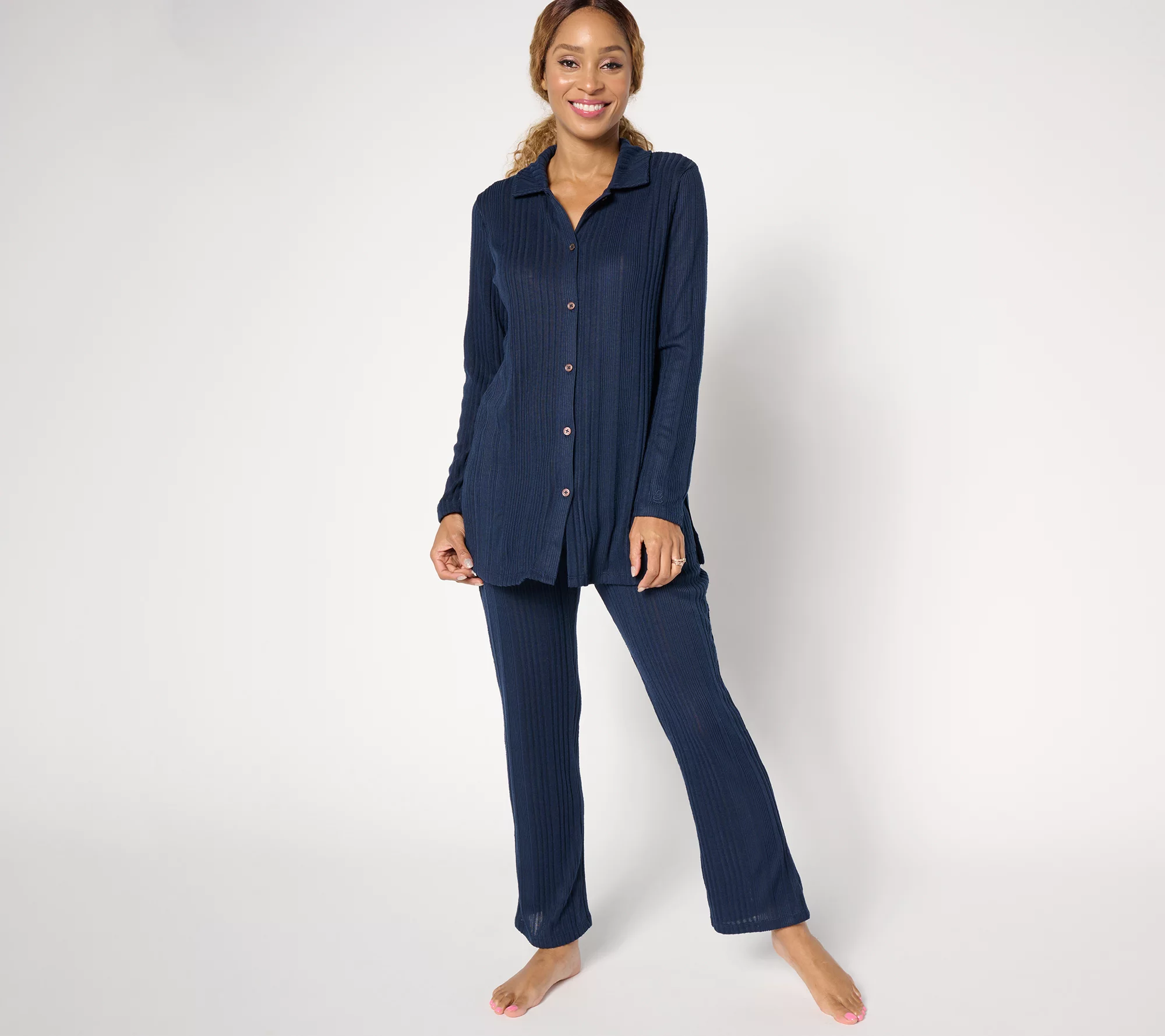Cuddl Duds Regular Comfort Rib 2-Piece Lounge Set