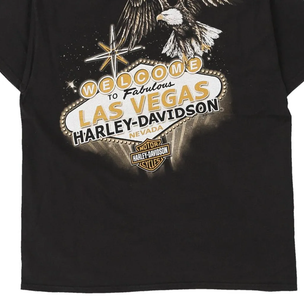 Harley Davidson Graphic T-Shirt - Large Black Cotton