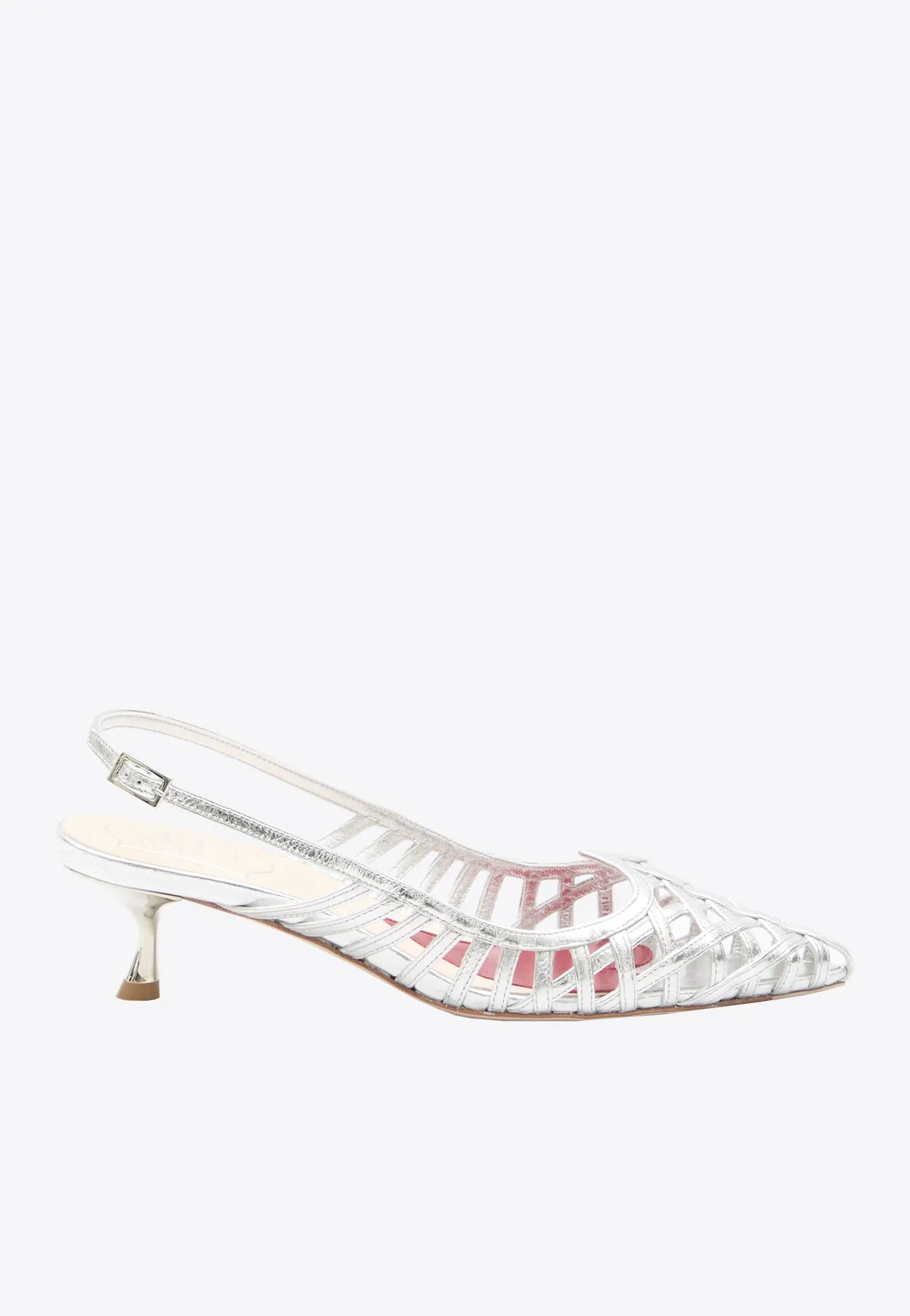 I Love Vivier 45 Metallic Slingback Pumps