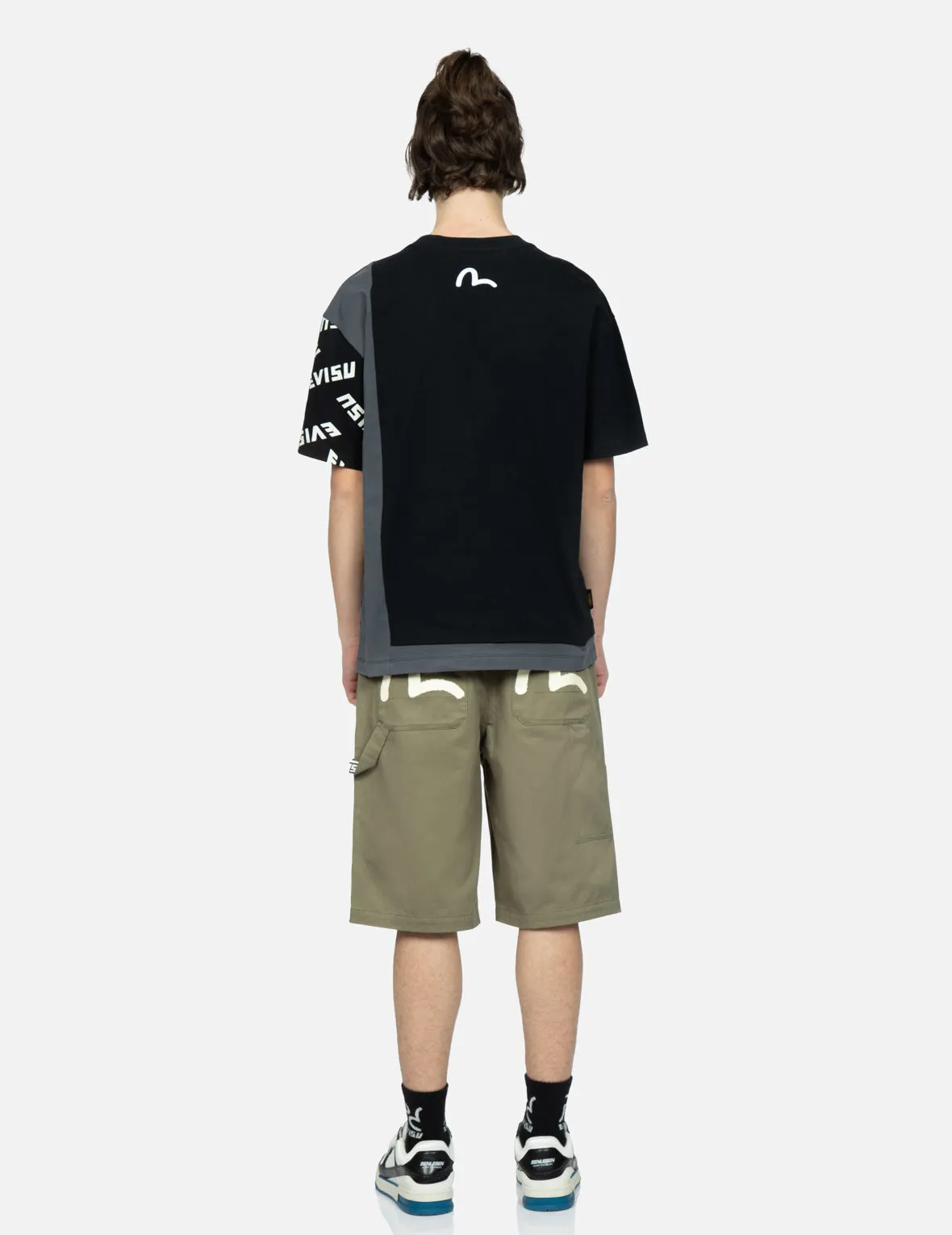 Logo Print Patchwork T-shirt