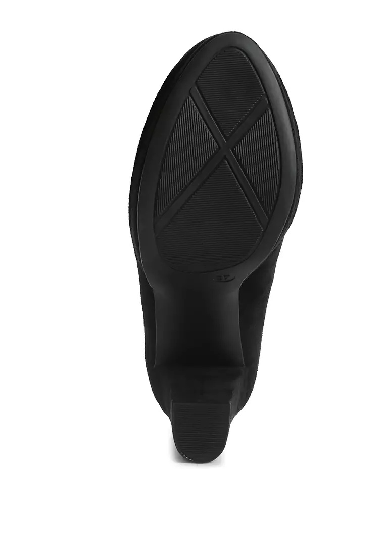 London Rag Black Platform Pump Sandals