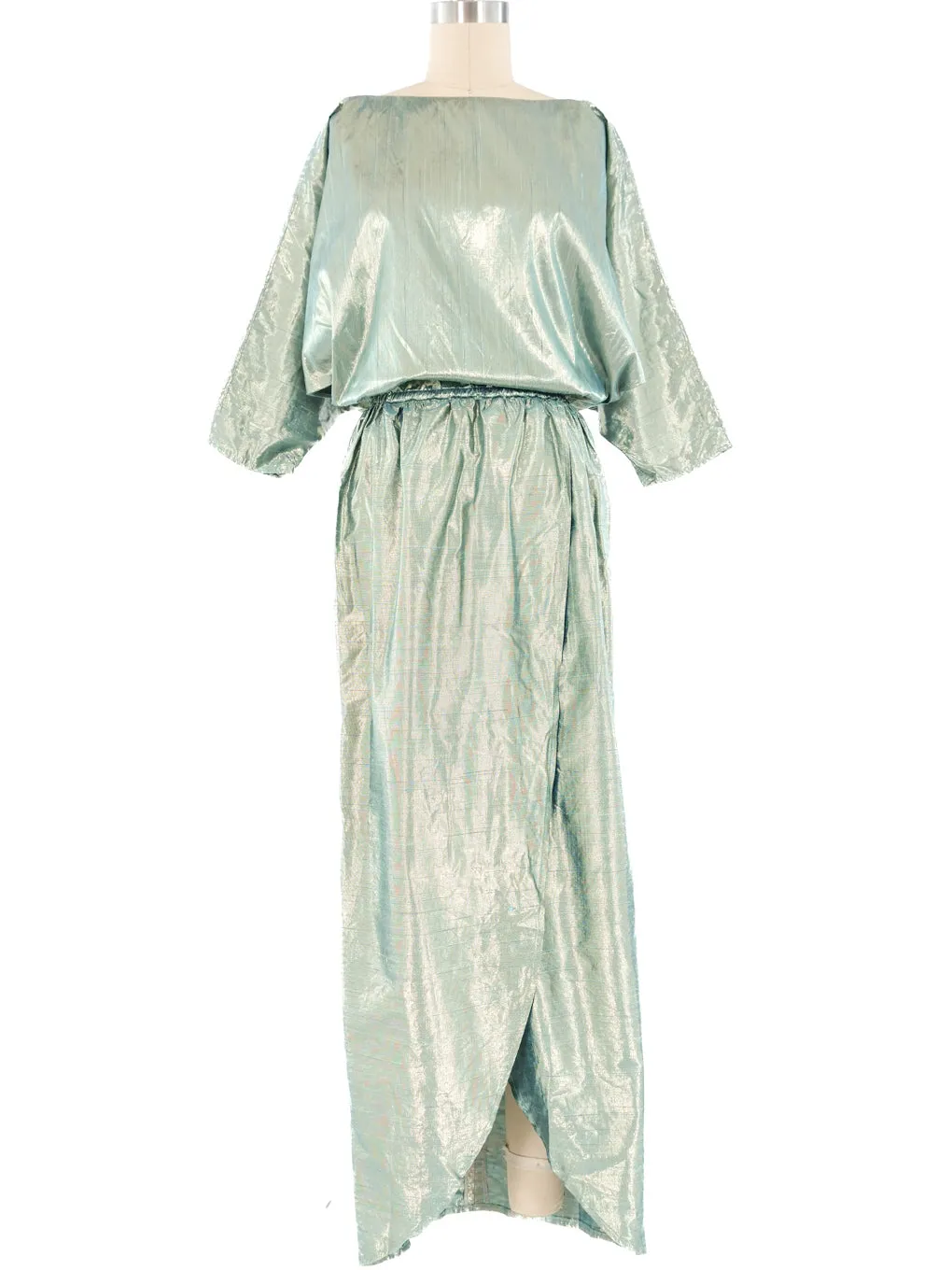 Metallic Sage Lurex Dress