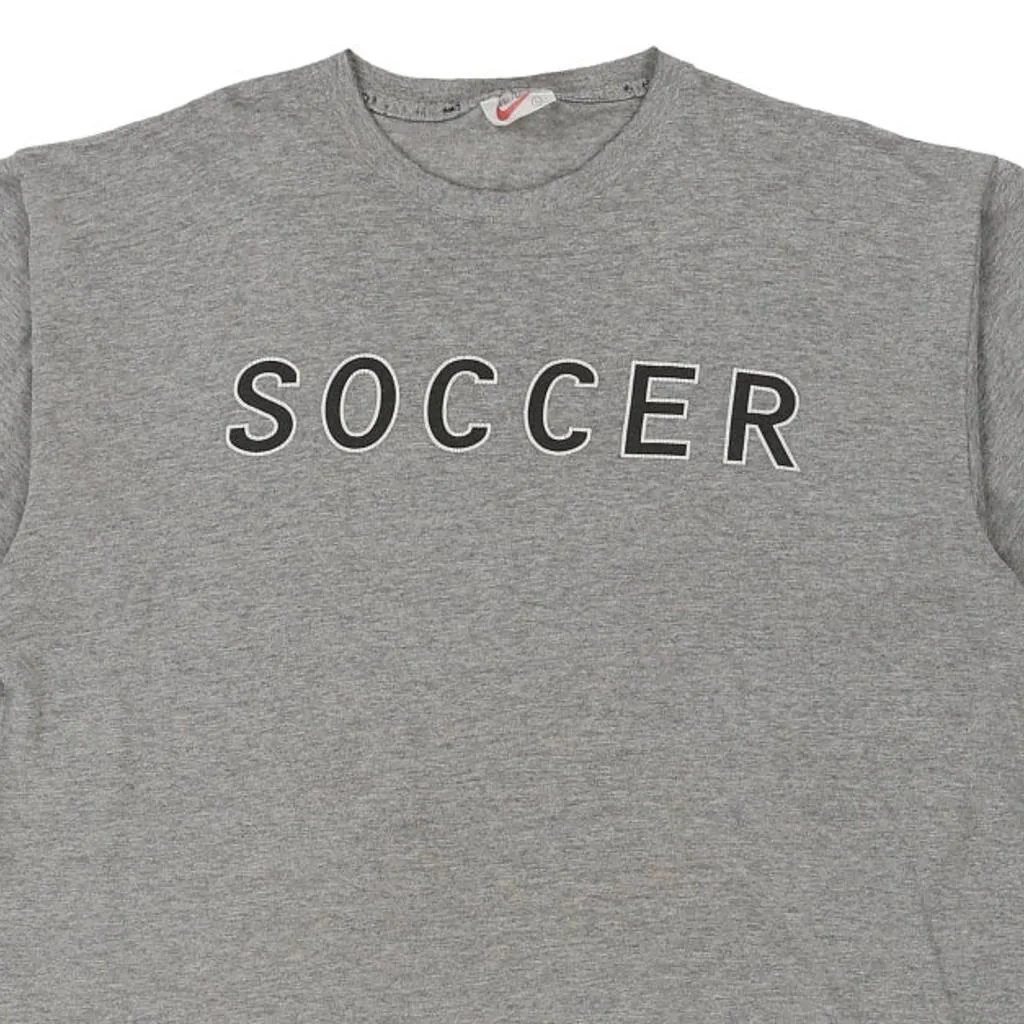 Nike T-Shirt - Large Grey Cotton