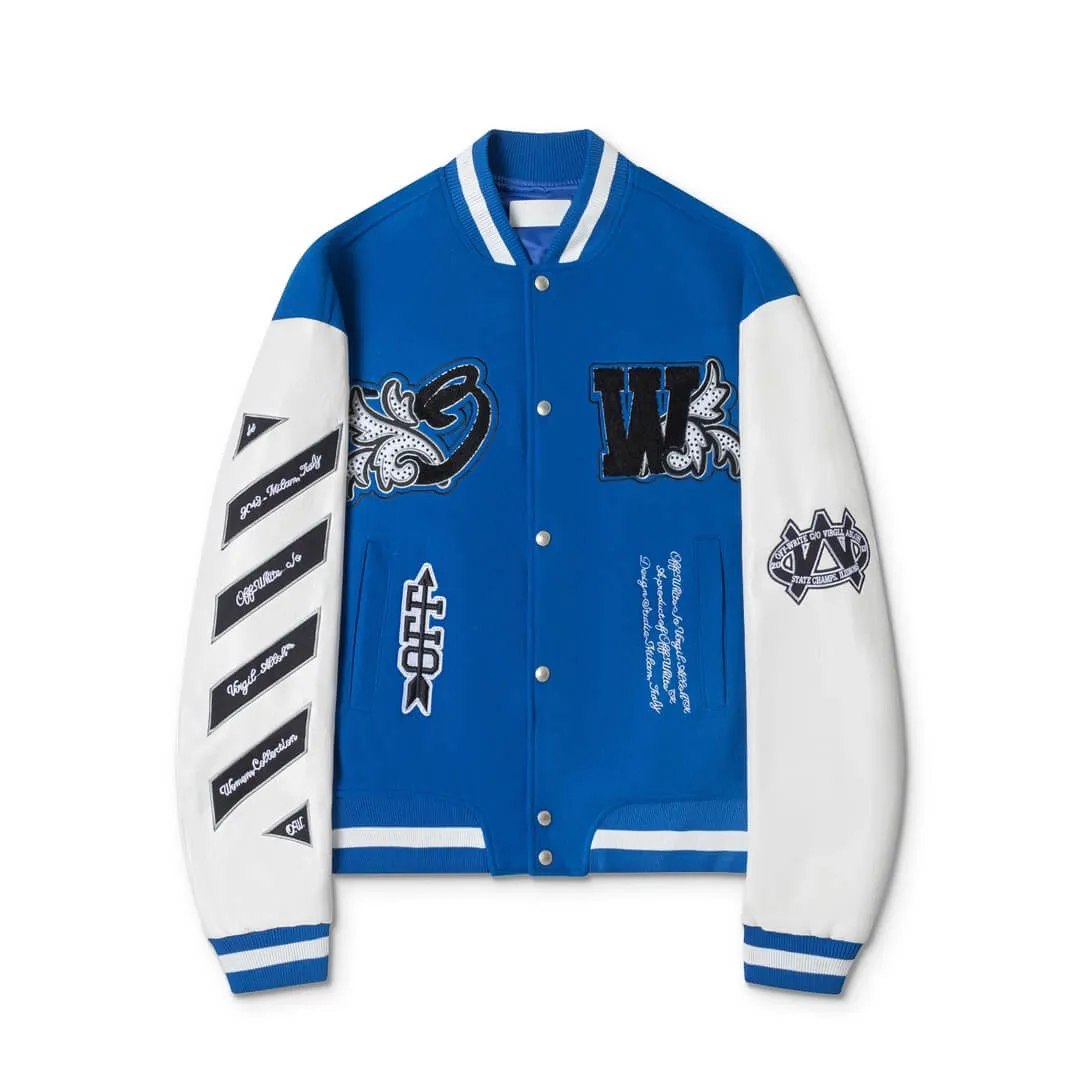 Off-White Royal Blue White Varsity Jacket