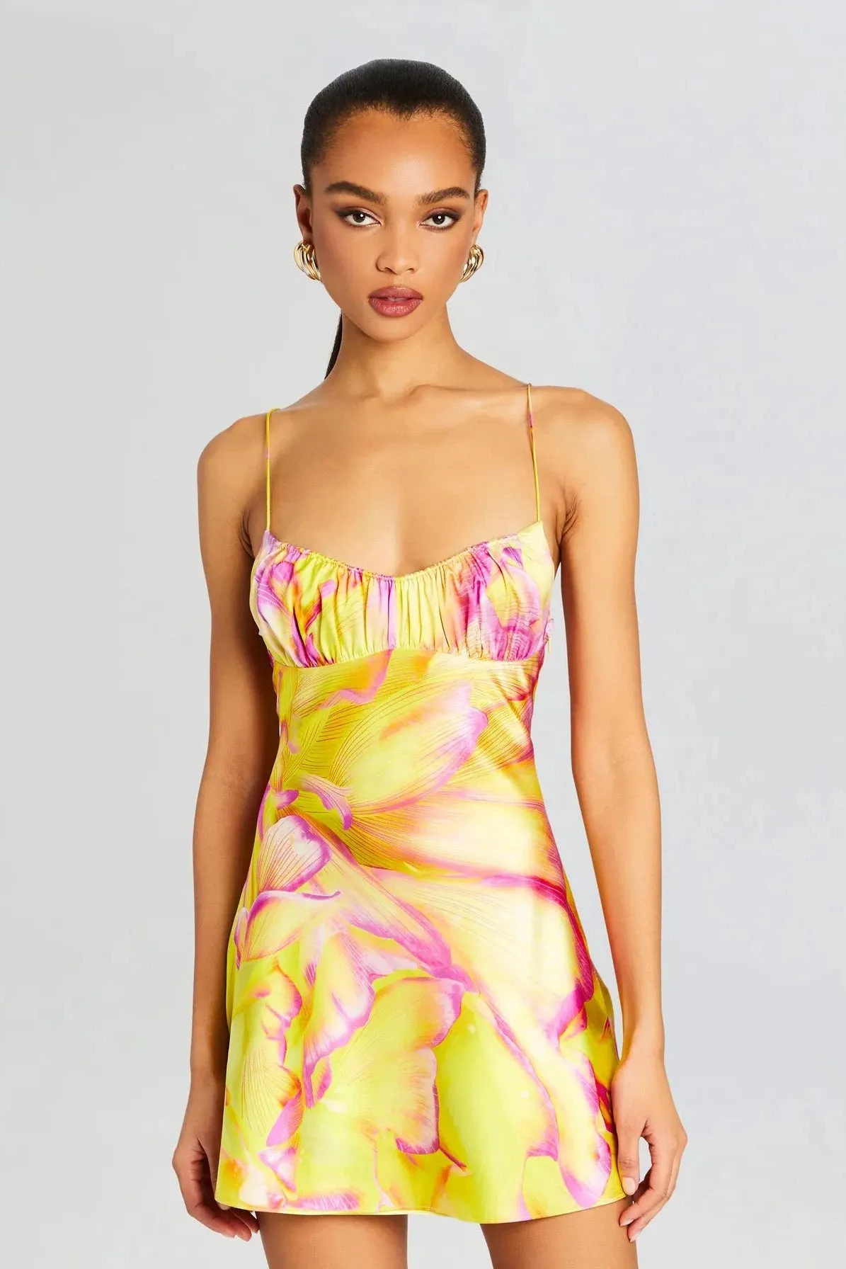 RETROFETE EDEN MINI DRESS IN YELLOW PEONY