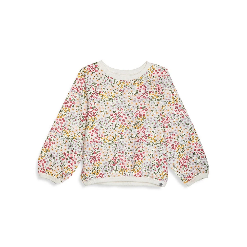 RISE LITTLE EARTHLING Little Girl's Balloon Sleeve Sweatshirt