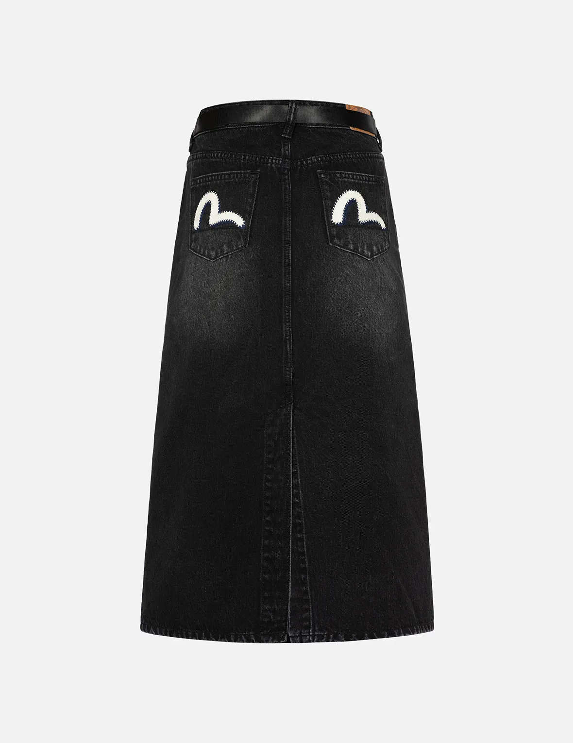 Seagull Appliqué Fashion Fit Denim Skirt