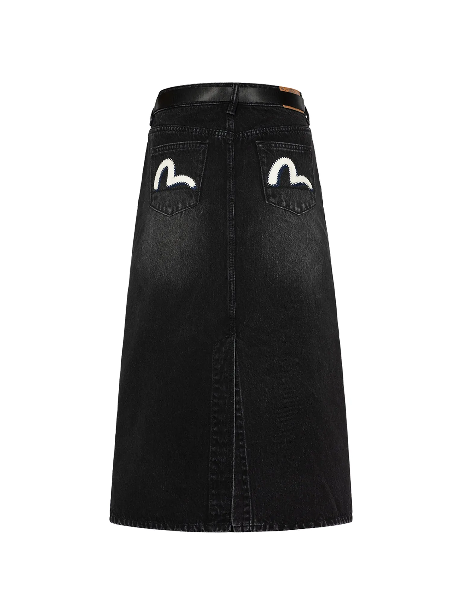 Seagull Appliqué Fashion Fit Denim Skirt