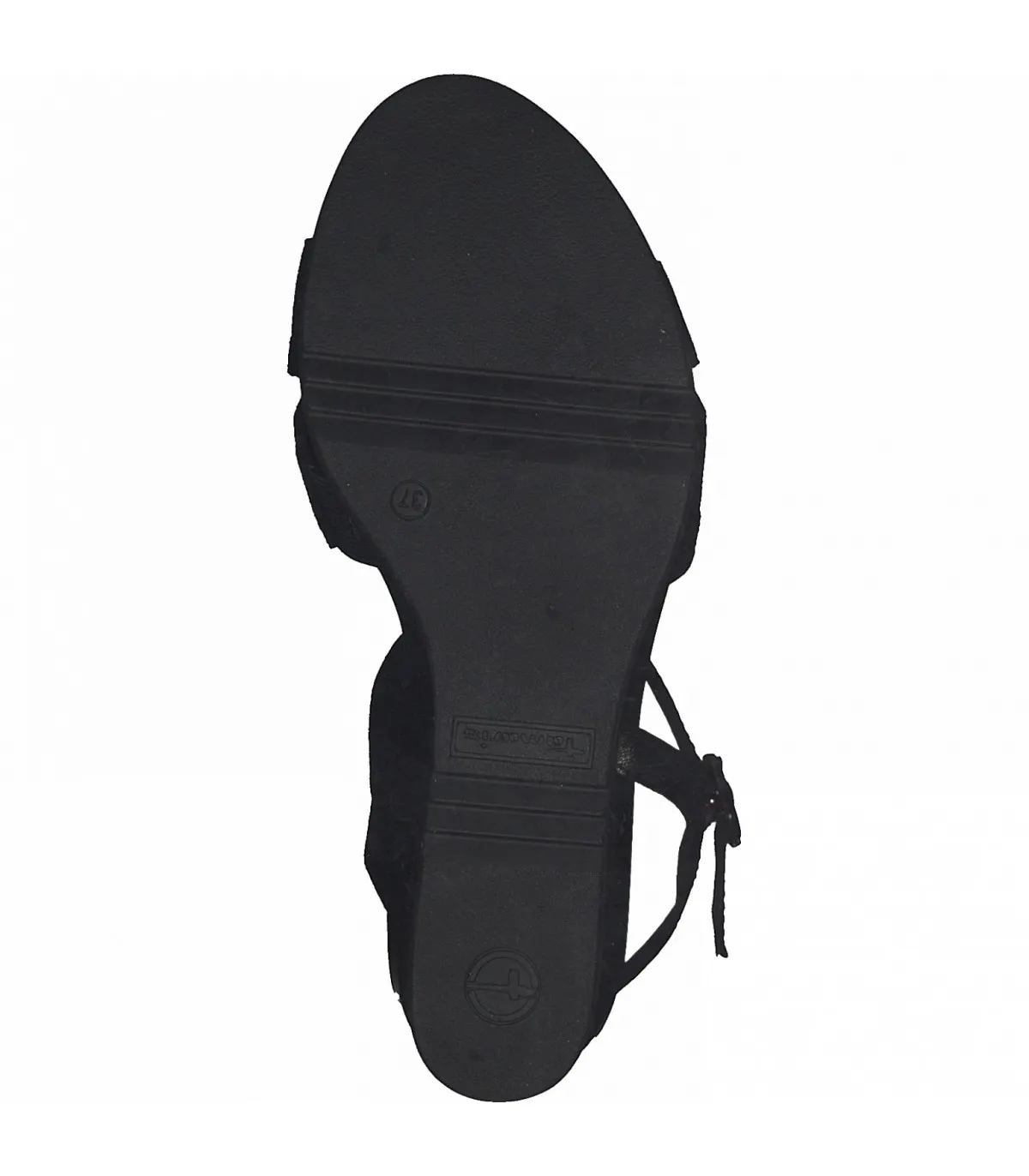 Tamaris Platform Leather Sandal - Black