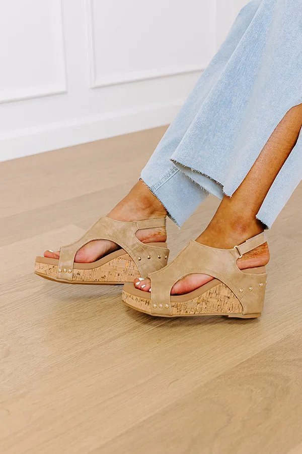 The Blair Faux Leather Wedge in Tan