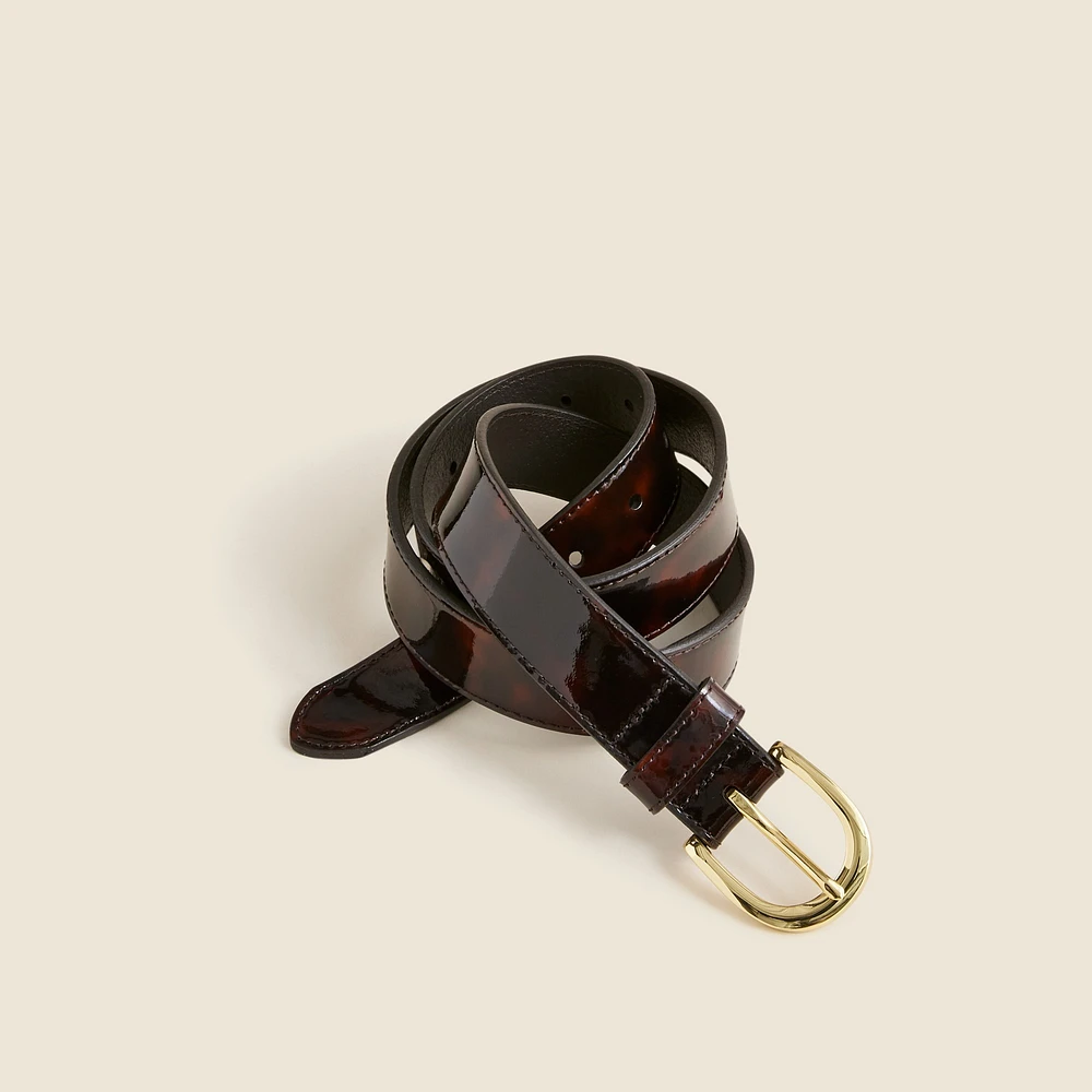 Tortoise patent-leather belt