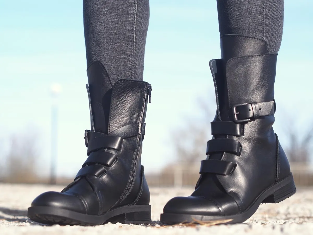 Women genuine leather boots,Black genuine leather boots,Leather boots women,Womens leather boots,winter boots