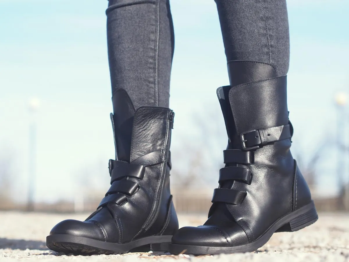 Women genuine leather boots,Black genuine leather boots,Leather boots women,Womens leather boots,winter boots